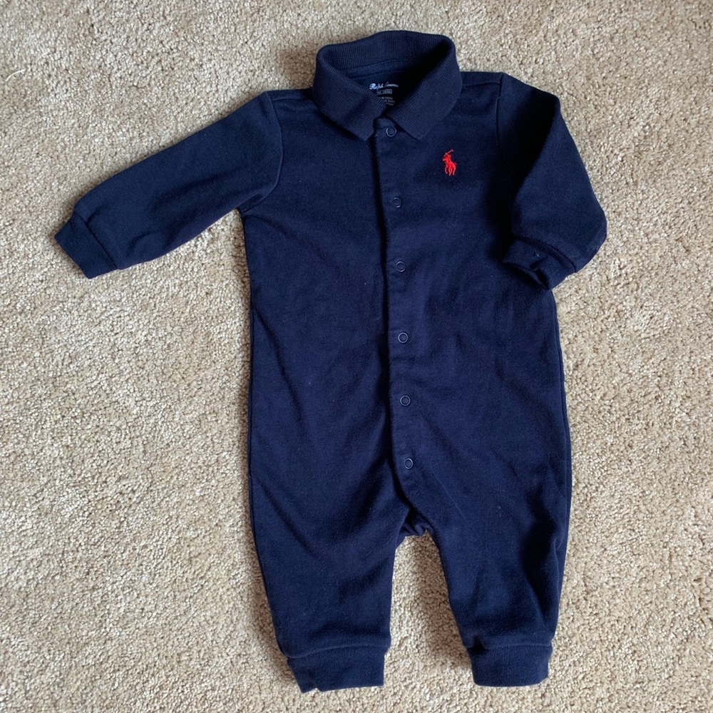 Baby Boys Ralph Lauren 3mos Navy one piece outfit